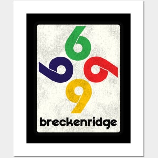 Retro Breckenridge Colorado Tourist Skiing Souvenir Posters and Art